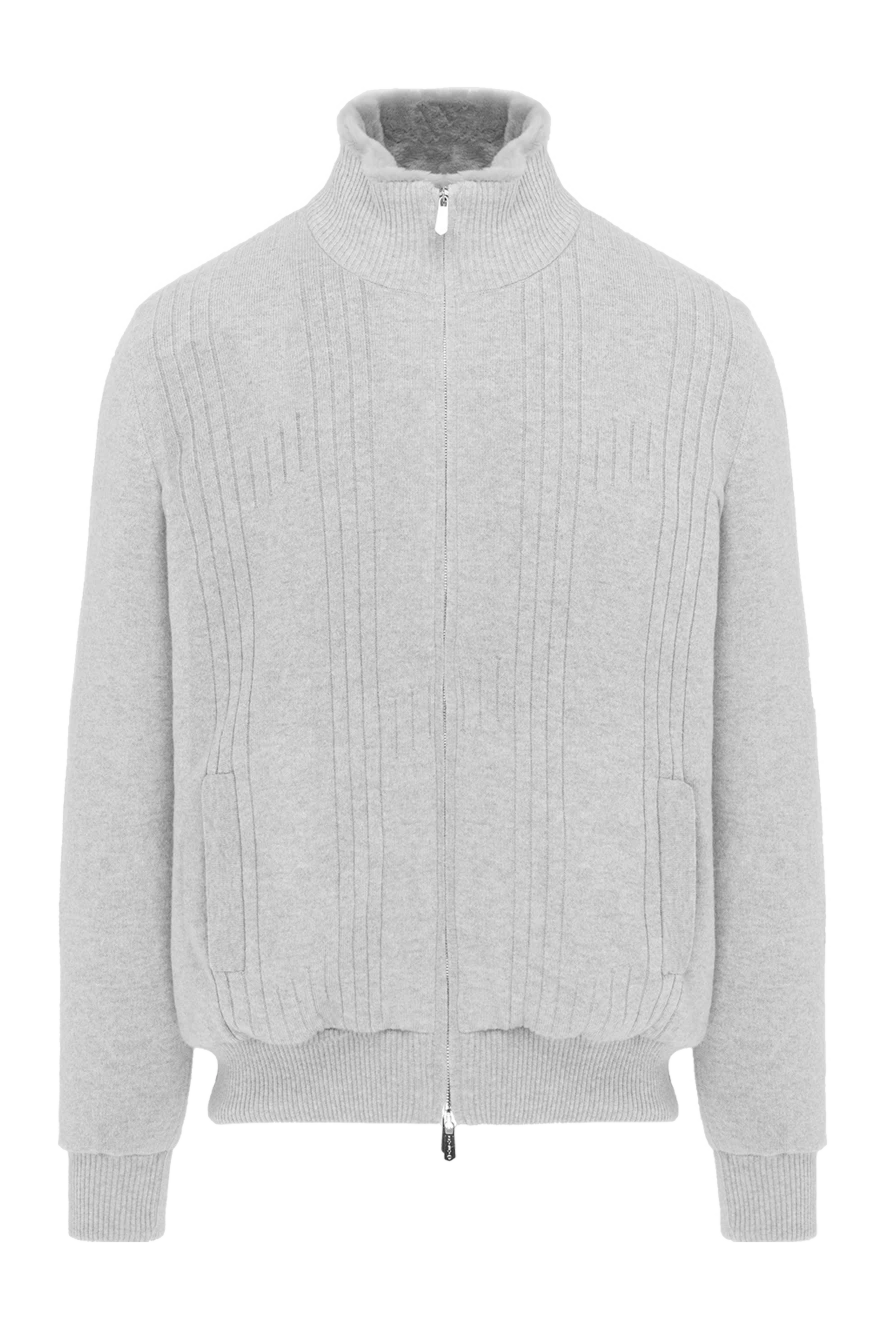 Svevo кашемировая куртка на меху мужская серая 185599 - фото 1