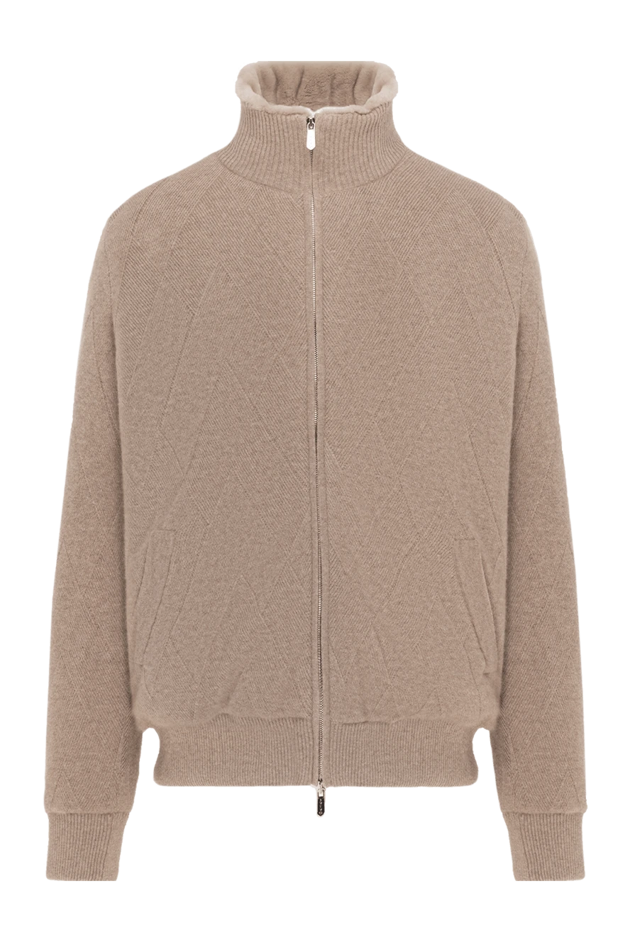 Svevo бежевая куртка кашемировая мужская на меху 185601 - фото 1