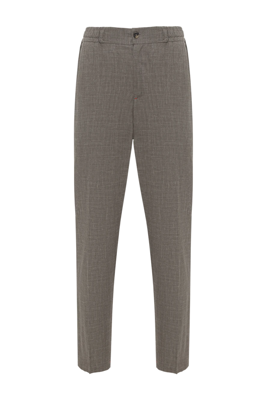Isaia men's beige trousers made of wool, silk and linen 185670 - photo 1