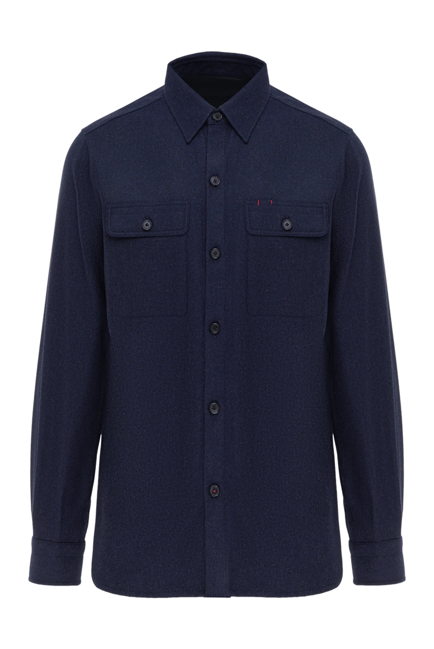 Isaia men's blue wool and cashmere jacket-shirt 185673 - photo 1