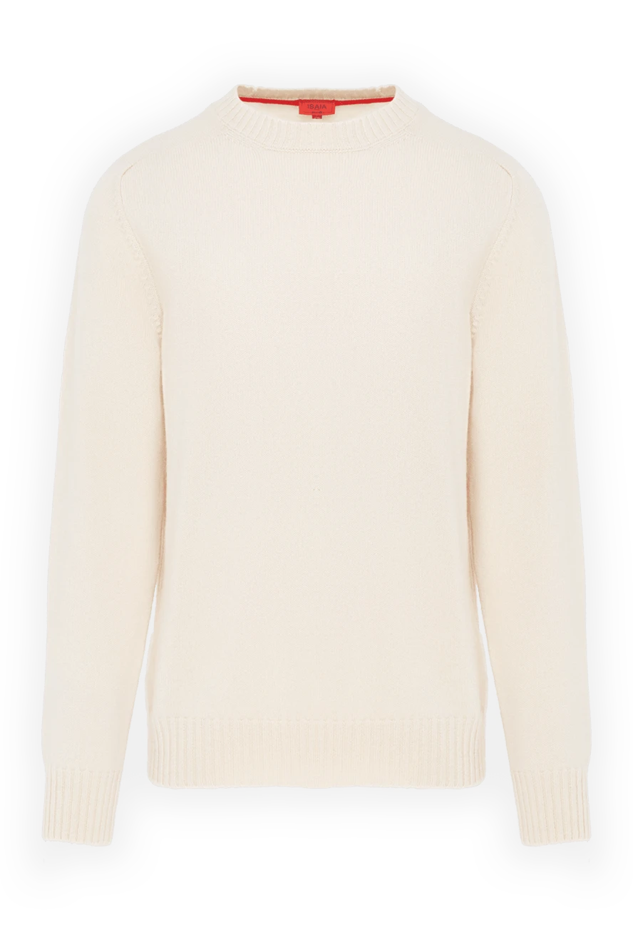 Isaia кашемировый джемпер мужской вязаный белый 185678 - фото 1