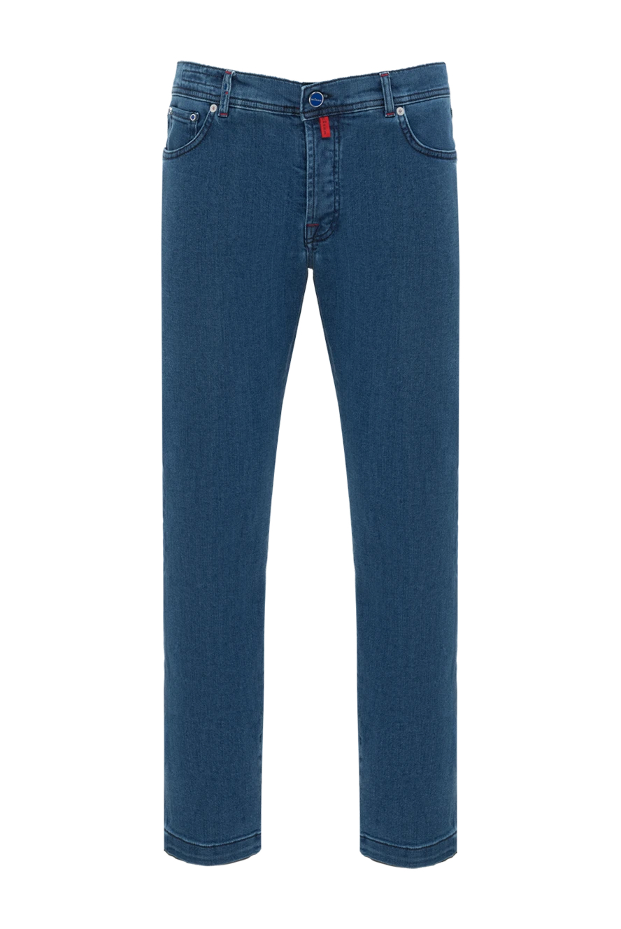 Kiton классикалық көк мақта ерлер джинсы қызыл тігісімен 185693 - фото 1