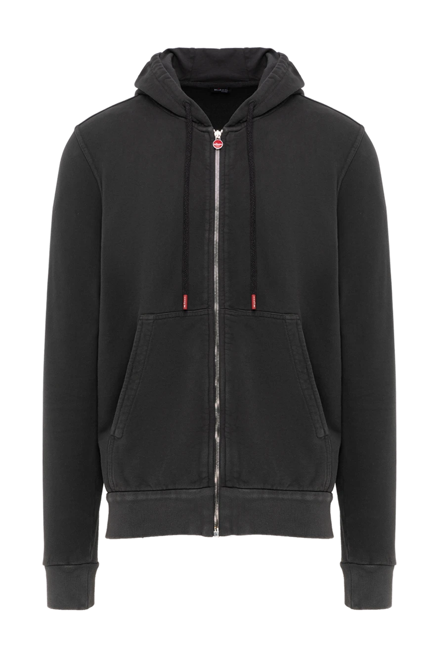 Kiton кофта спортивная серая мужская с капюшоном 185706 - фото 1