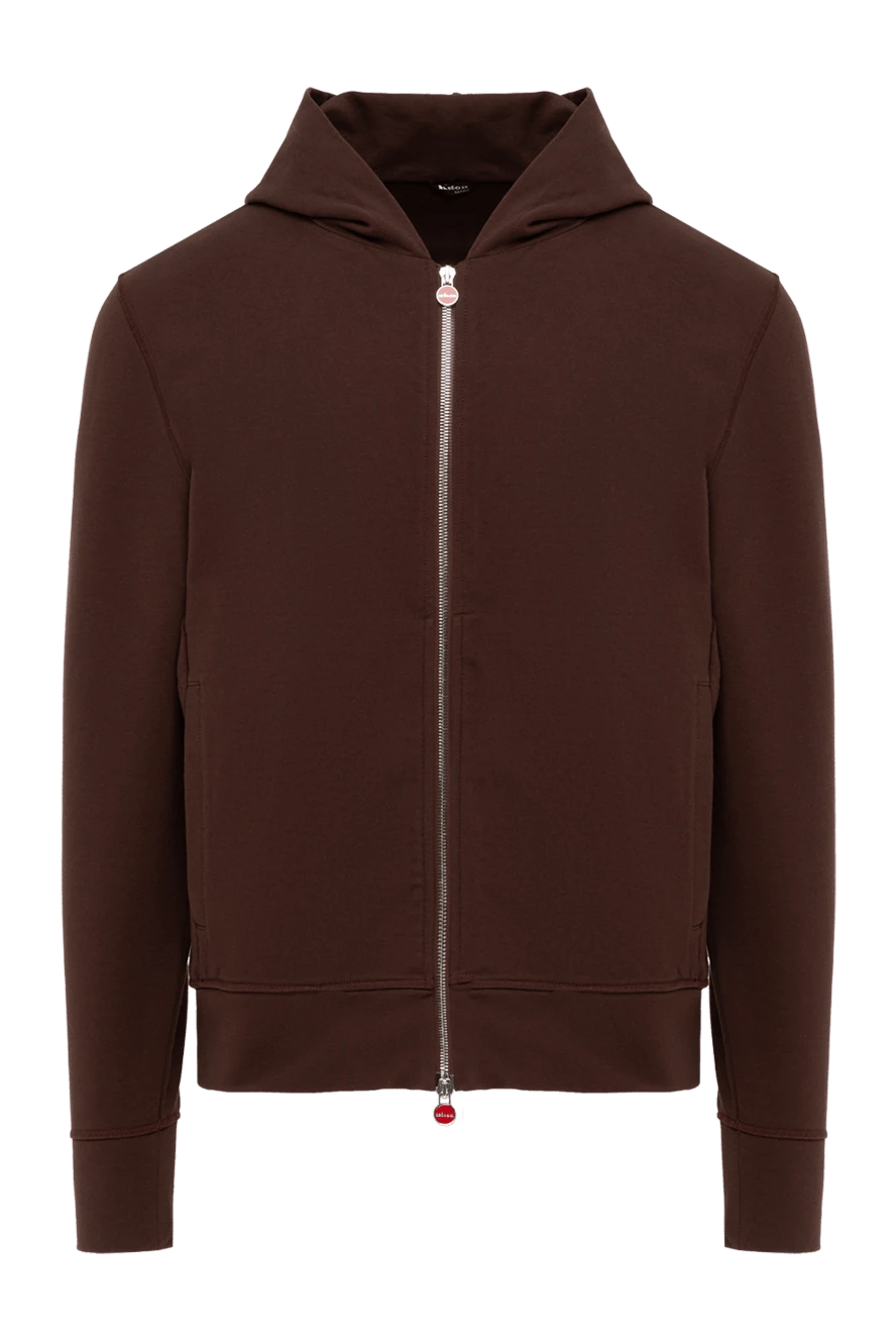 Kiton кофта спортивная мужская коричневая с капюшоном 185707 - фото 1