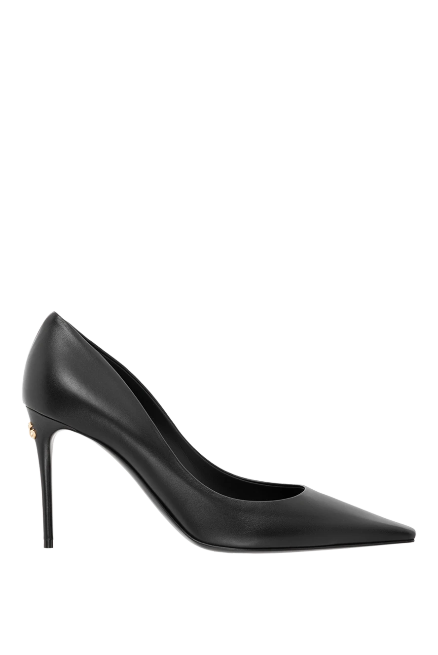 Black genuine leather pumps