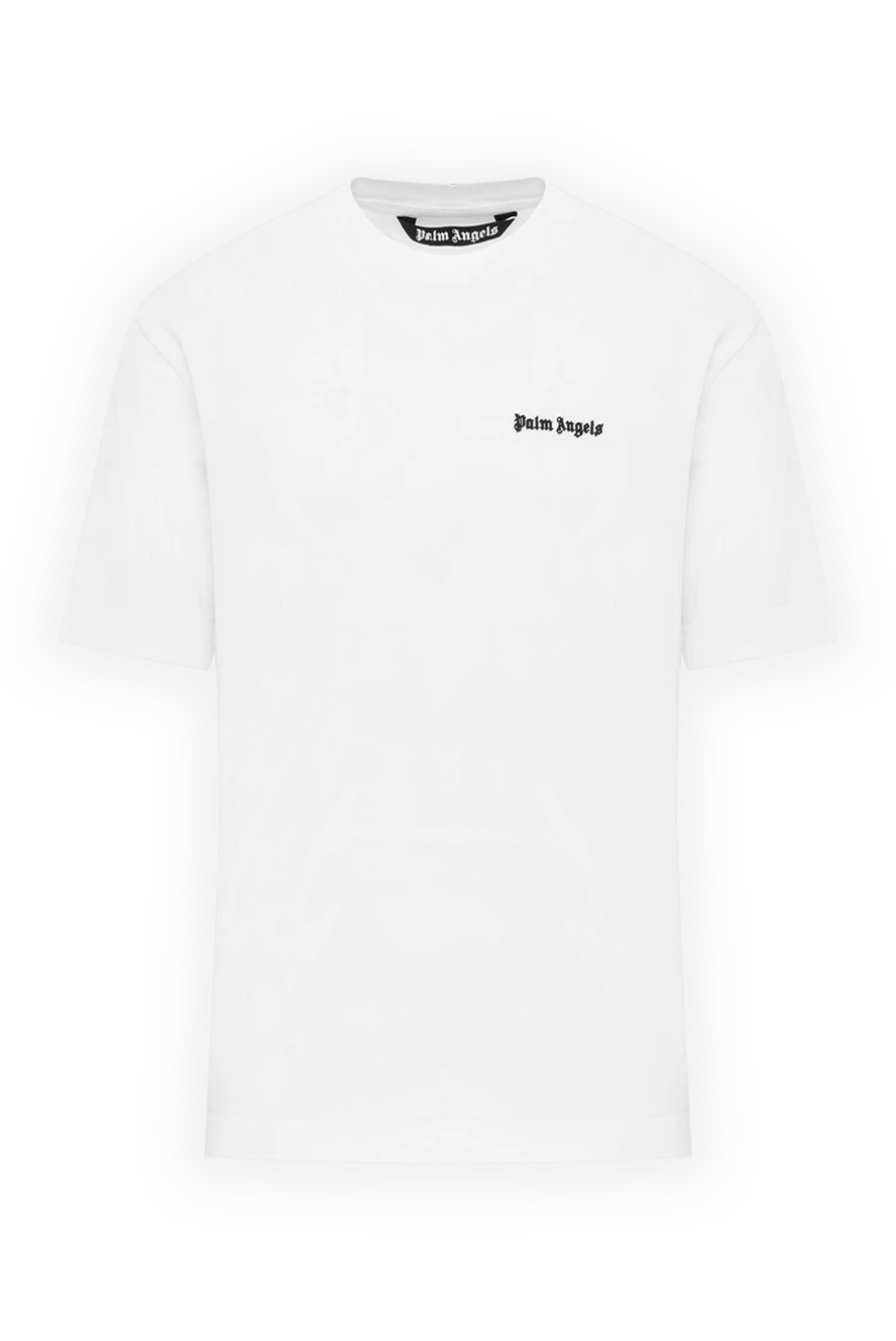Palm Angels классическая белая футболка из хлопка с вышитым логотипом 185964 - фото 1