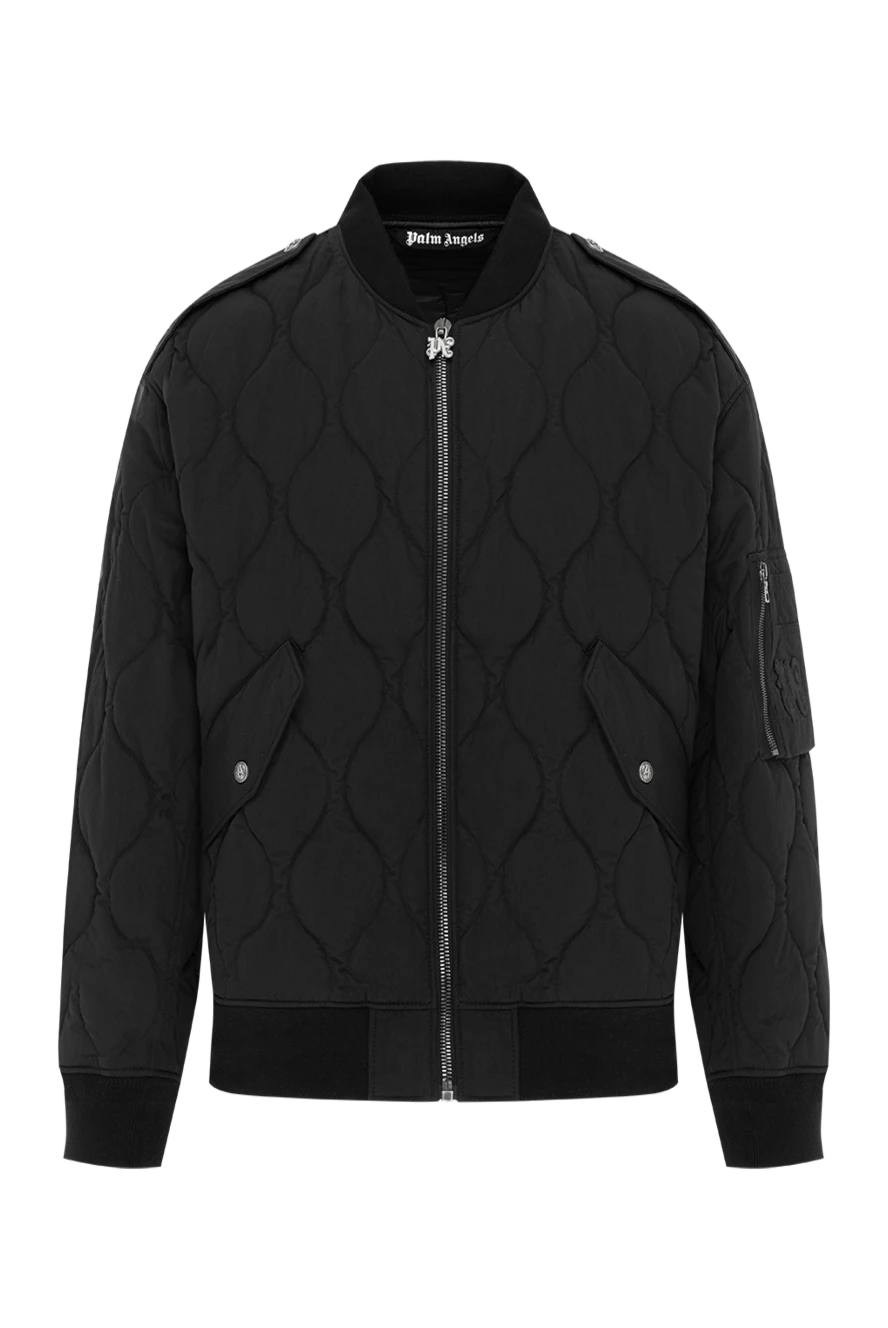Palm Angels мужской стеганый бомбер с карманом на рукаве черный 185972 - фото 1