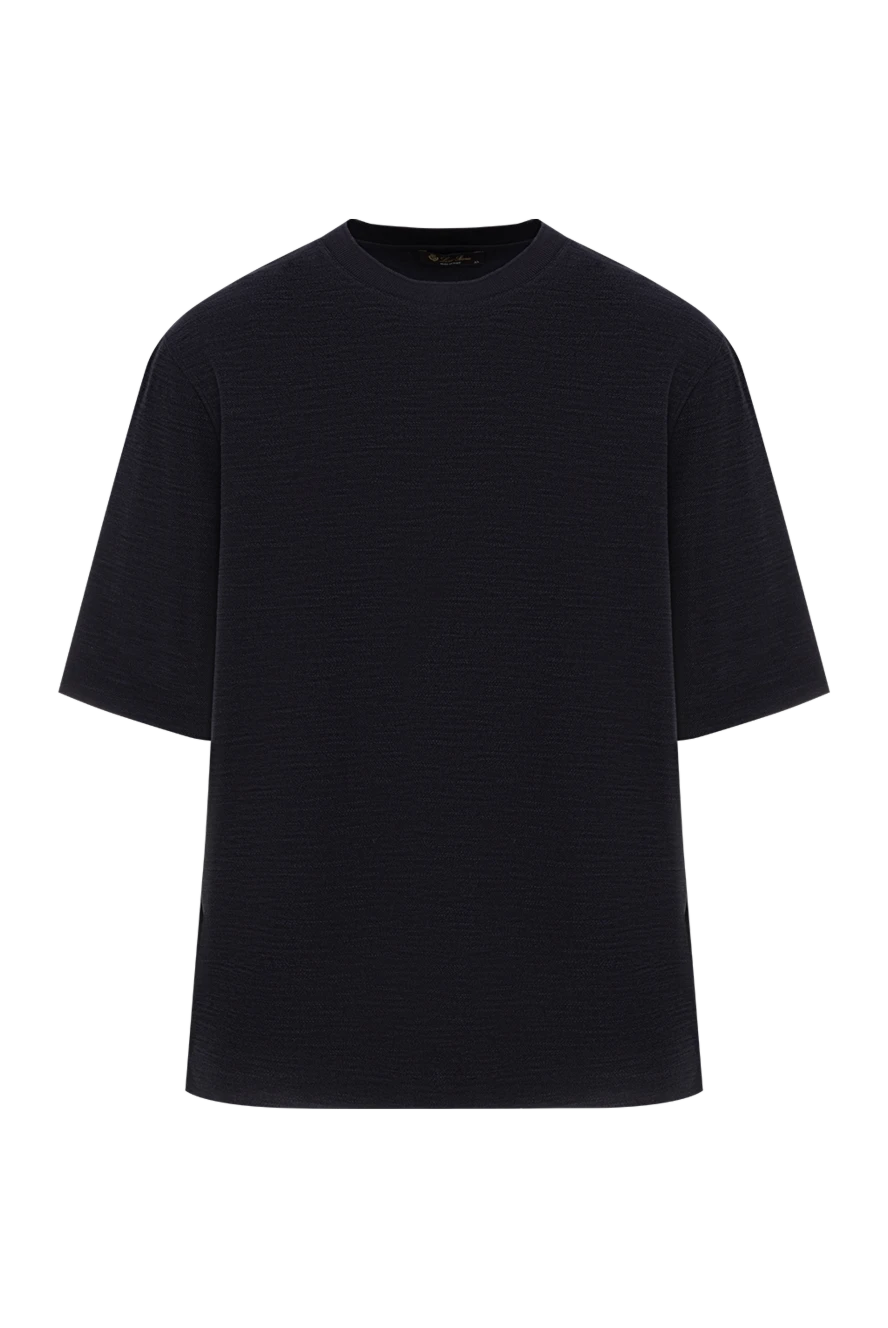 Loro Piana қара қарапайым ерлерге арналған үлкен размерлі футболка 185986 - фото 1