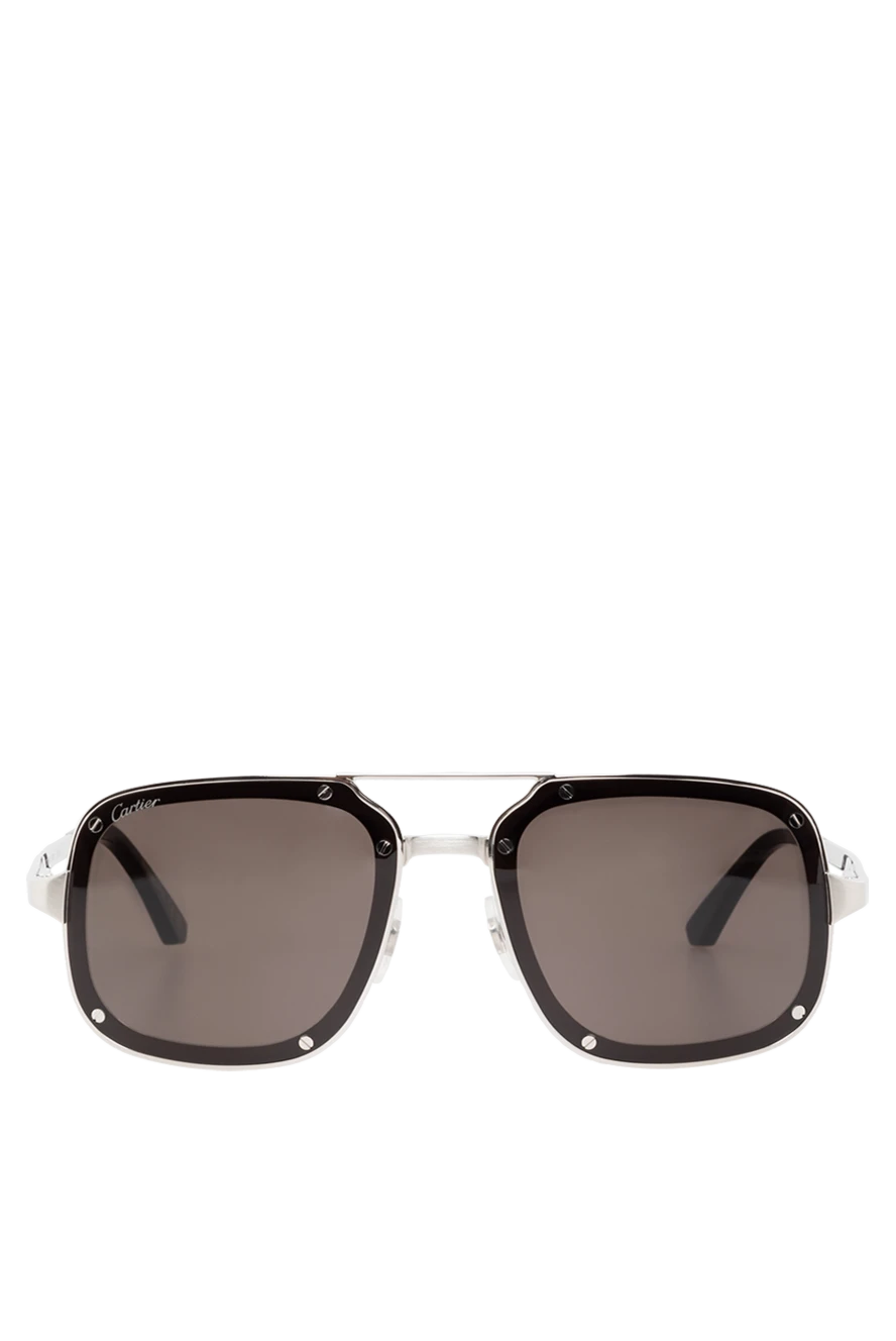 Cartier солнцезащитные очки мужские авиаторы черные 185998 - фото 1