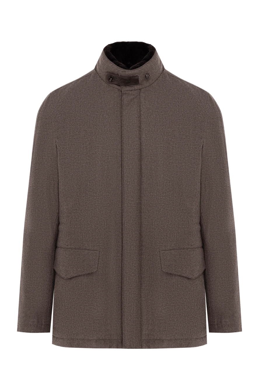 Enrico Mandelli коричневая куртка из шерсти и кашемира мужская 186019 - фото 1