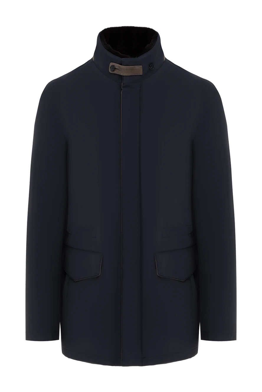 Enrico Mandelli логотипі бар ерлерге арналған көк күрте 186021 - фото 1