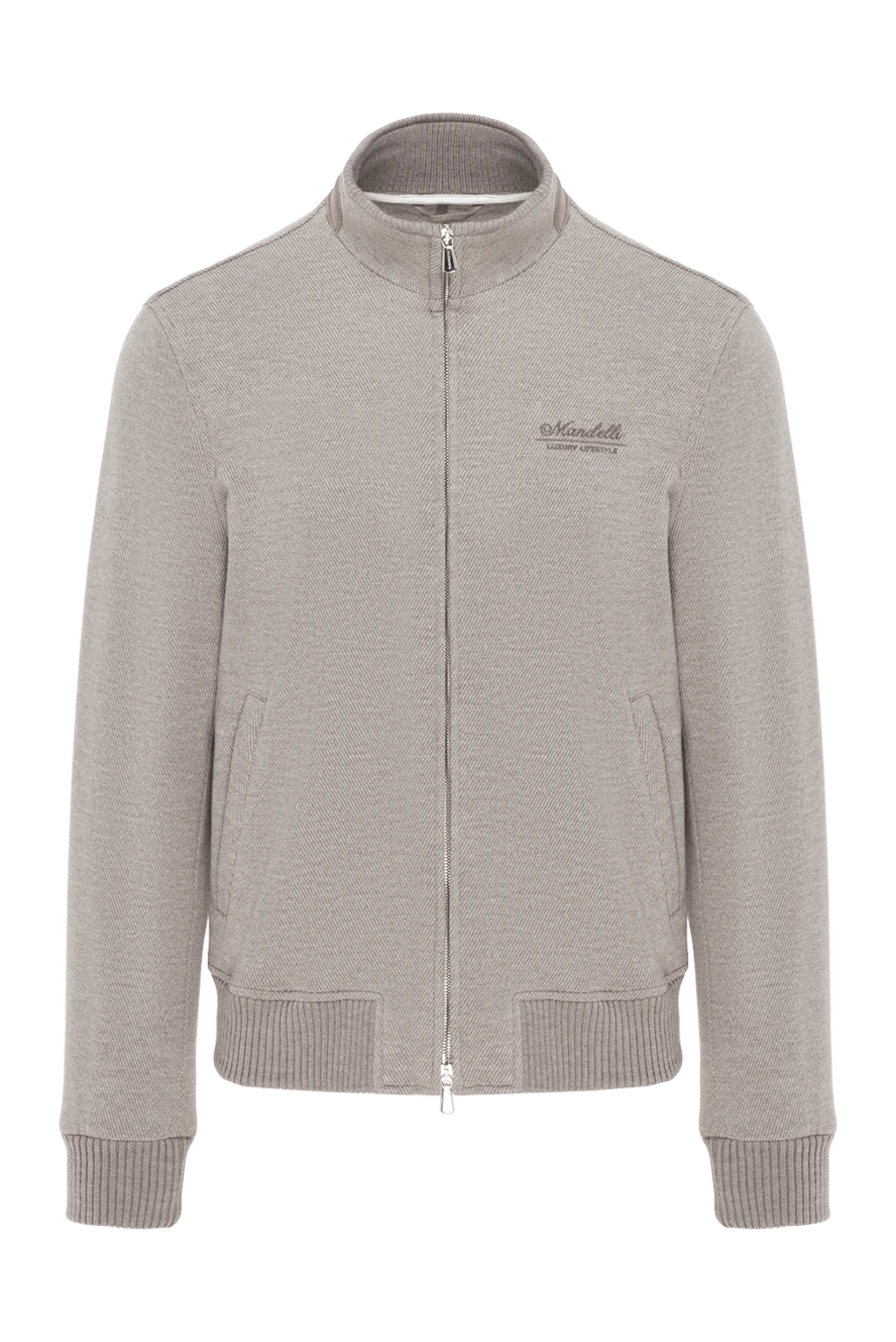 Enrico Mandelli бежевая короткая куртка на молнии из шерсти и хлопка мужская 186023 - фото 1