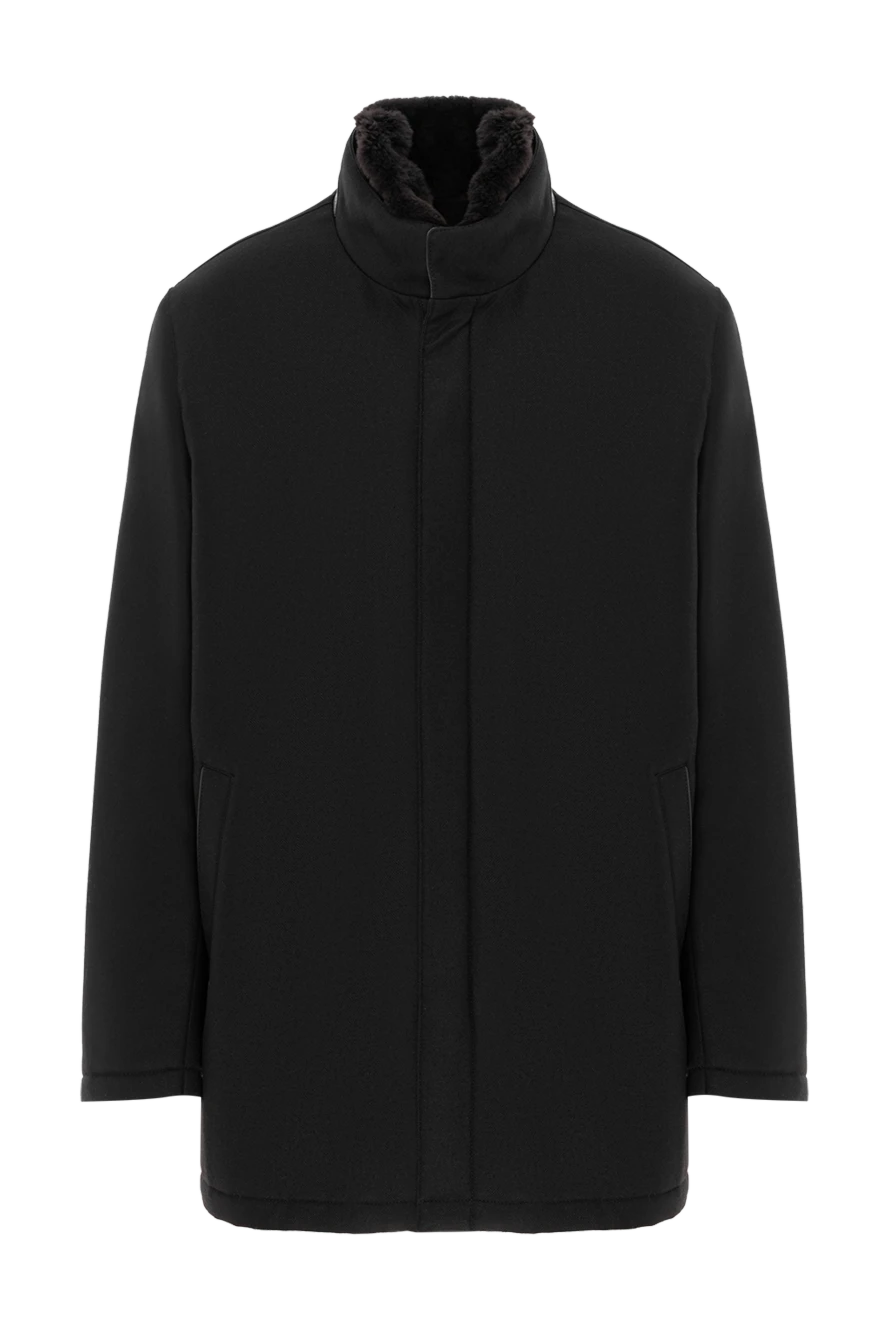 Enrico Mandelli парка с меховым воротником из кашемира и шерсти в черном цвете
186029 - фото 1