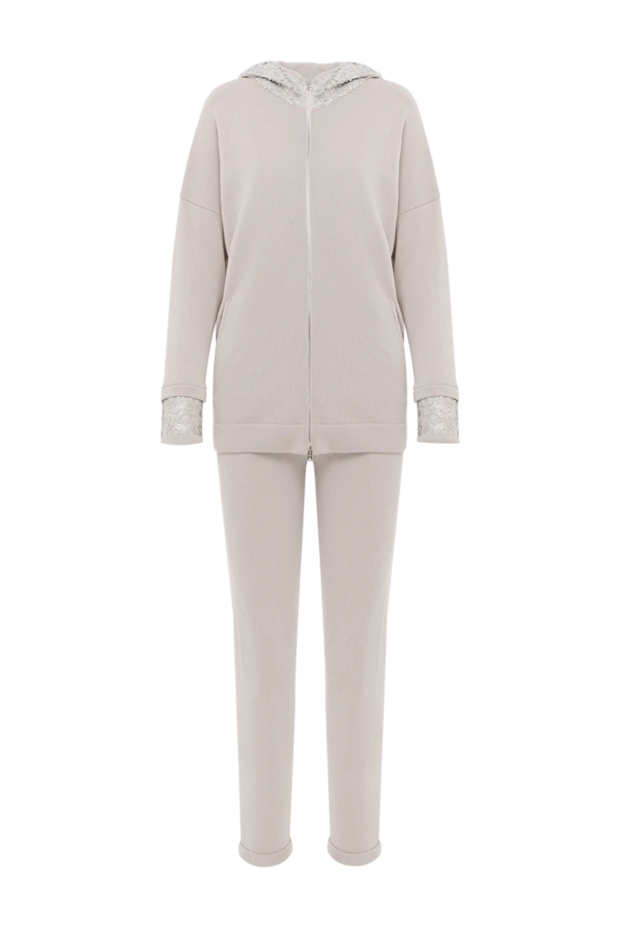 Panicale прогулочный костюм из вискозы с капюшоном бежевый женский 186178 - фото 1
