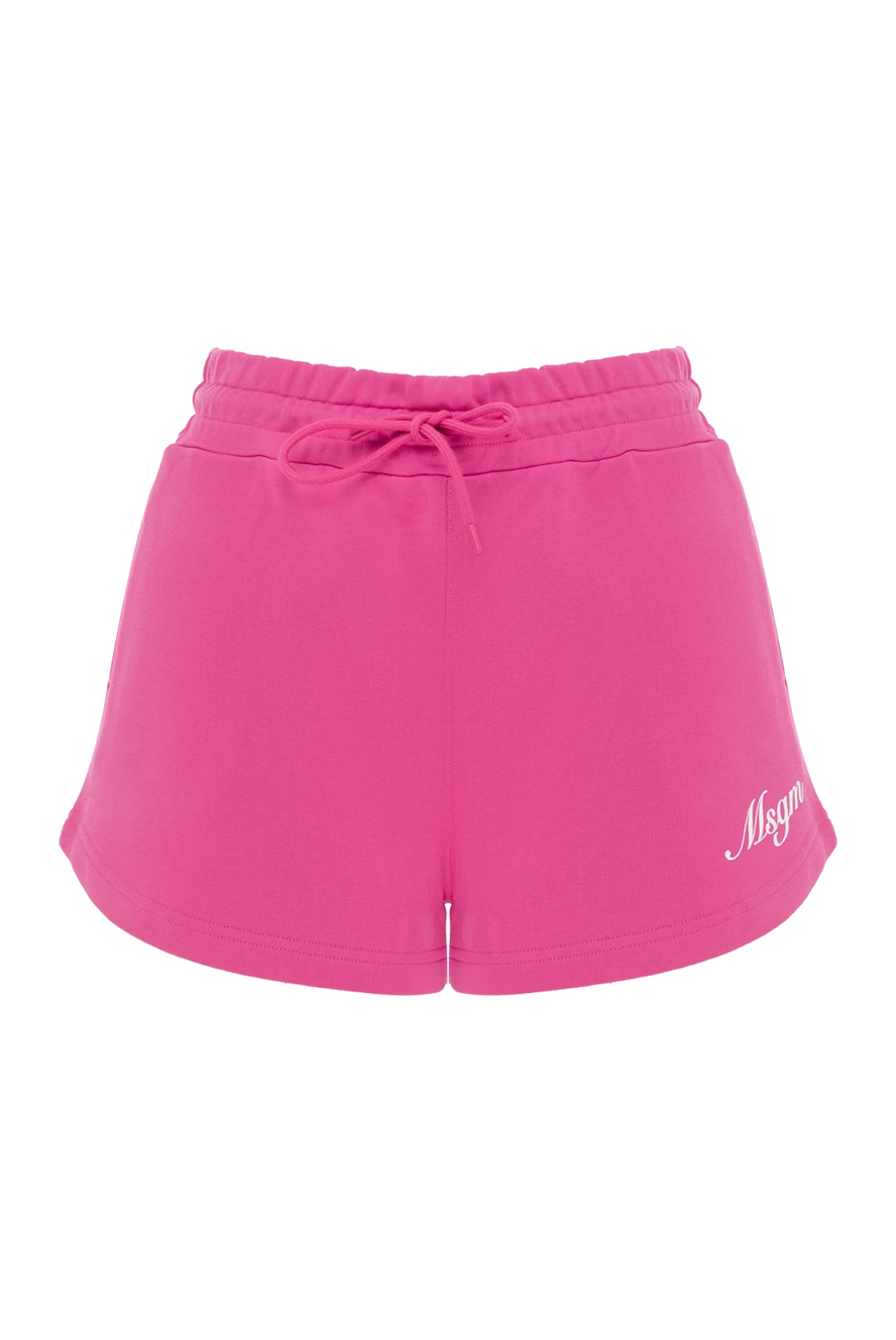 MSGM розовые шорты на завязке с логотипом женские 186183 - фото 1