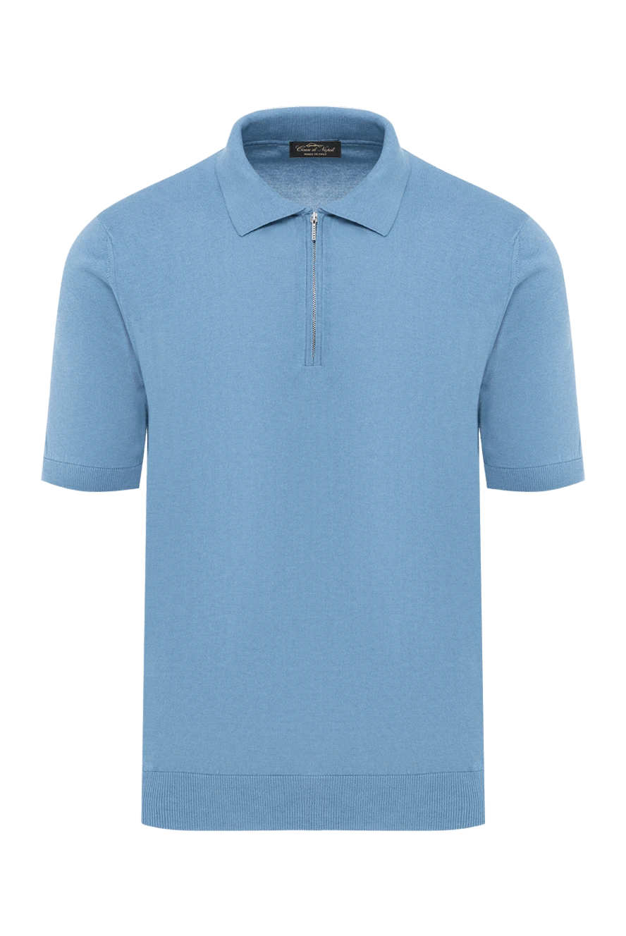 Cesare di Napoli мақта мен жібектен жасалған найзағайлы көк түсті ерлер полосы 186208 - фото 1