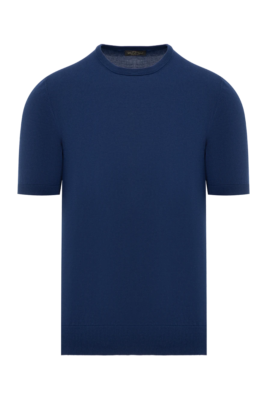 Cesare di Napoli қысқа жеңі көк мақтадан жасалған джемпер 186213 - фото 1