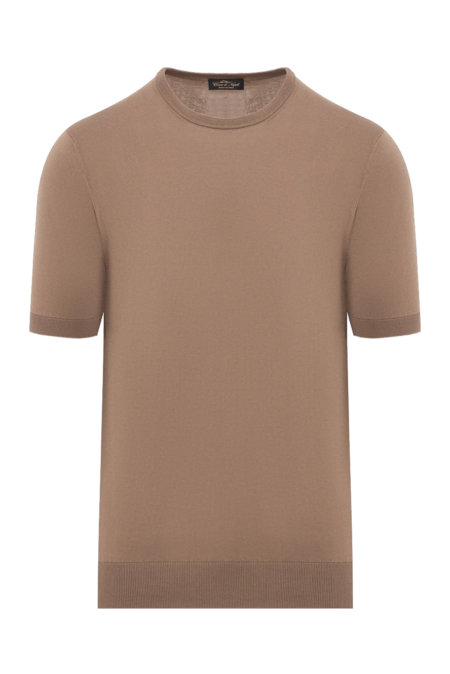 Cesare di Napoli джемпер хлопковый с коротким рукавом коричневый 186217 - фото 1