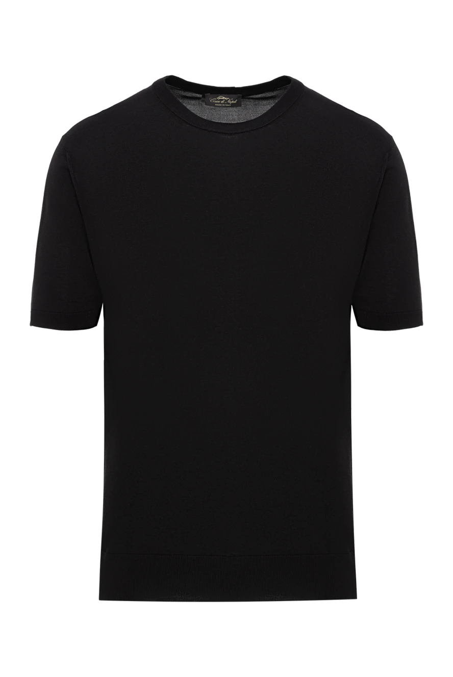 Cesare di Napoli silk jumper with short sleeves black men's 186221 - photo 1