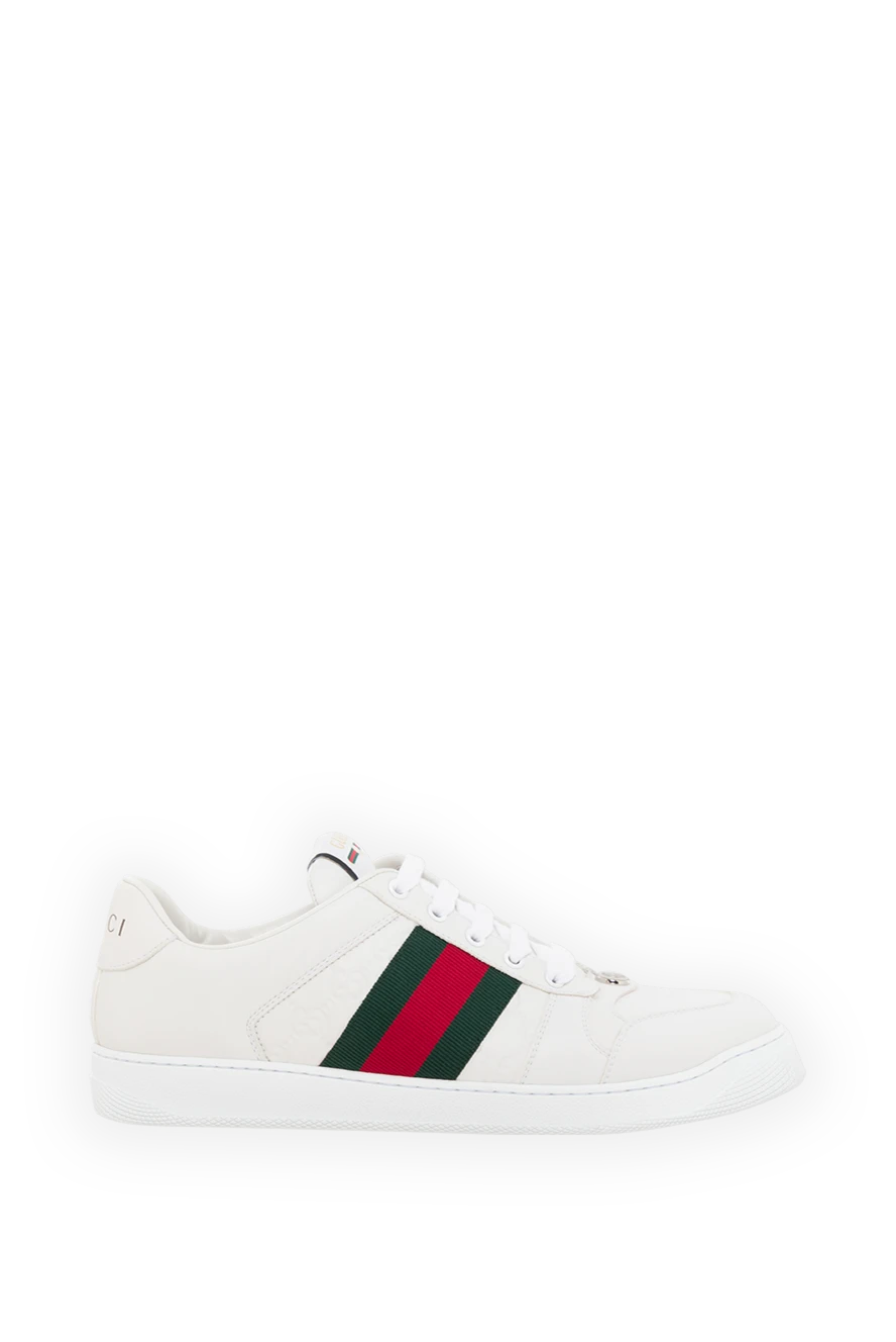 Gucci бедерлі gg кірістіруі бар ақ былғарыдан жасалған скринер кроссовкасы 186290 - фото 1