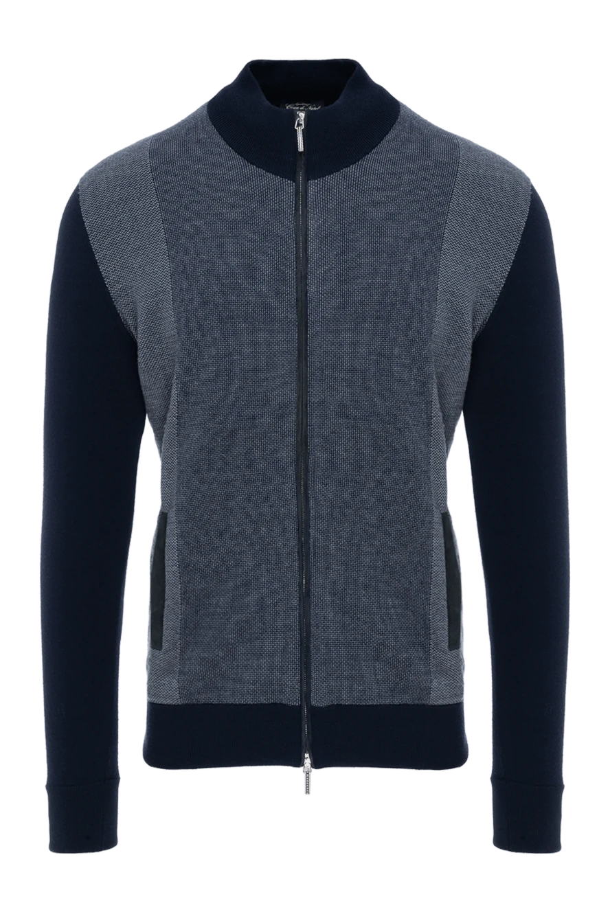 Cesare di Napoli синяя кофта спортивная мужская на молнии 186335 - фото 1