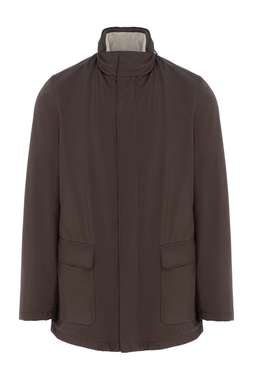 Loro Piana коричневая куртка мужская с воротником стойкой 186358 - фото 1