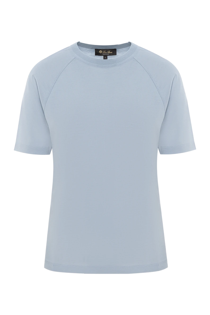 Loro Piana футболка tadami из шерсти голубая женская 186376 - фото 1