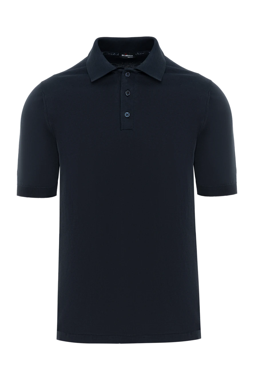 Kiton мақта түймелері бар ерлерге арналған қара поло 186402 - фото 1