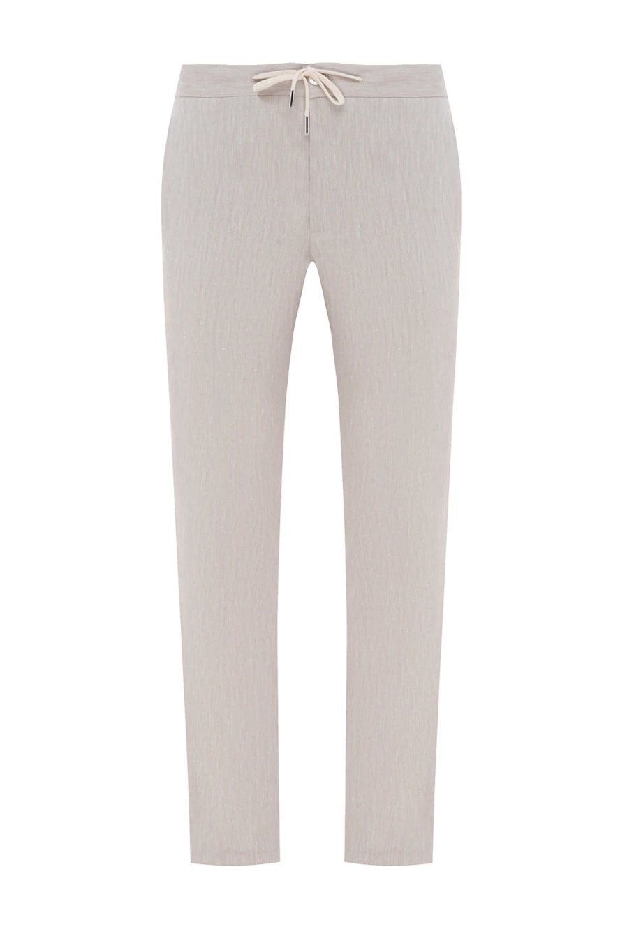 Cesare di Napoli брюки мужские бежевые на завязке 186419 - фото 1