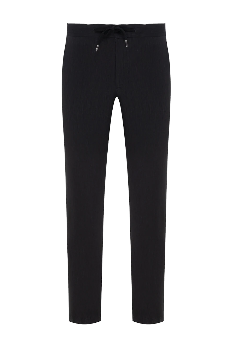 Cesare di Napoli black men's trousers made of linen and wool 186422 - photo 1