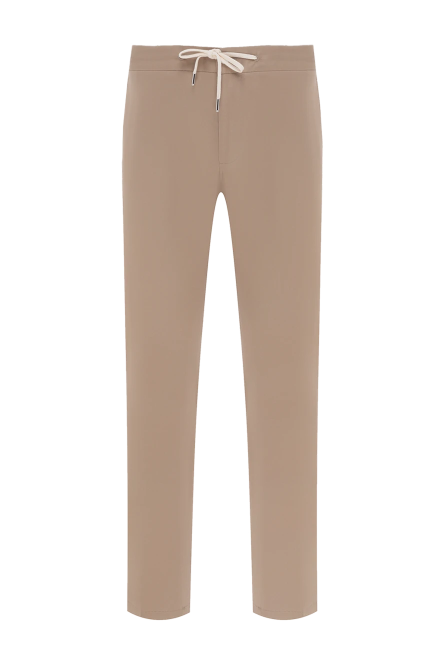 Cesare di Napoli белдік бауы бар бежевый мақта шалбар 186423 - фото 1