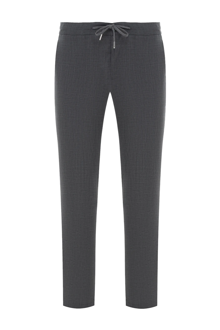 Cesare di Napoli брюки мужские серые шерстяные на кулиске 186429 - фото 1