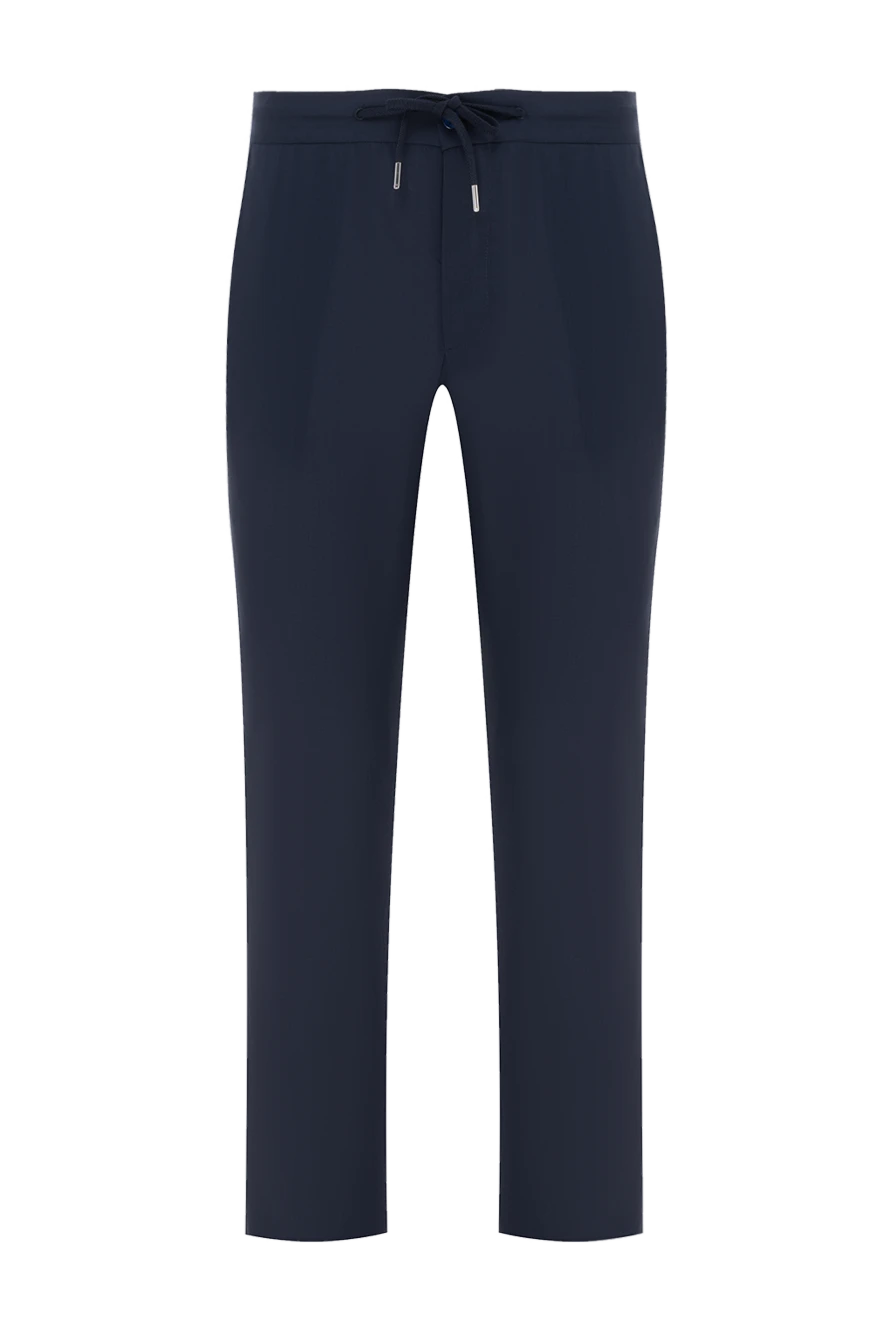Cesare di Napoli men's blue wool drawstring trousers 186432 - photo 1