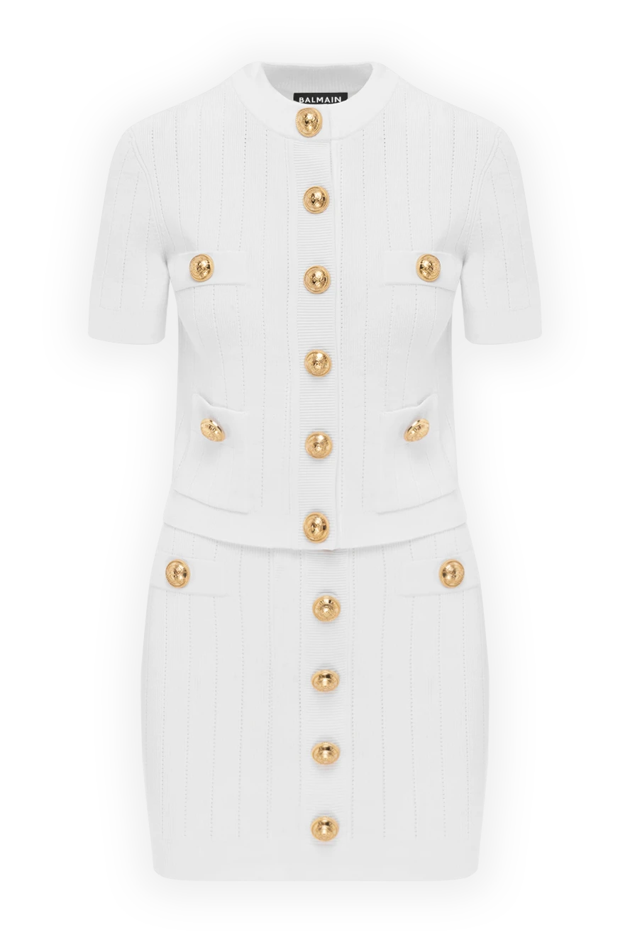 Balmain white knitted suit with skirt 186453 - photo 1