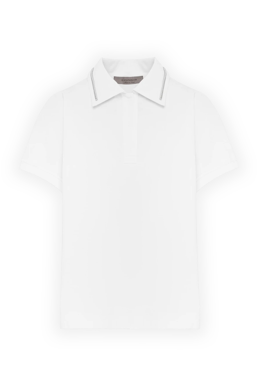 D.Exterior women's white polo with a stripe on the collar 186494 - photo 1