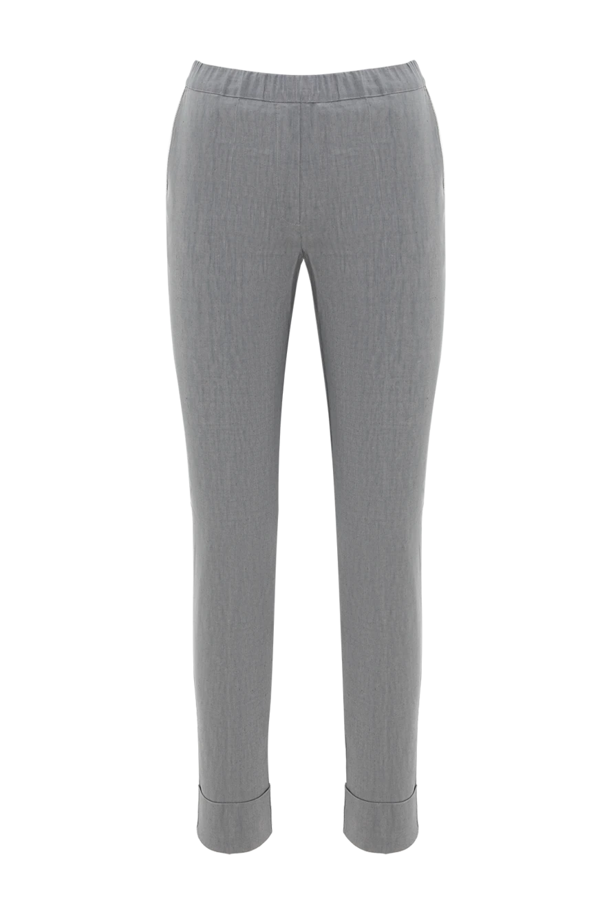 D.Exterior women's gray trousers made of linen and elastane 186501 - photo 1
