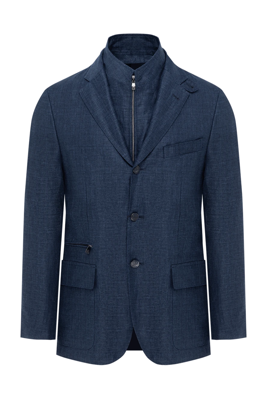 Corneliani men's jacket with zip collar blue 186538 - photo 1
