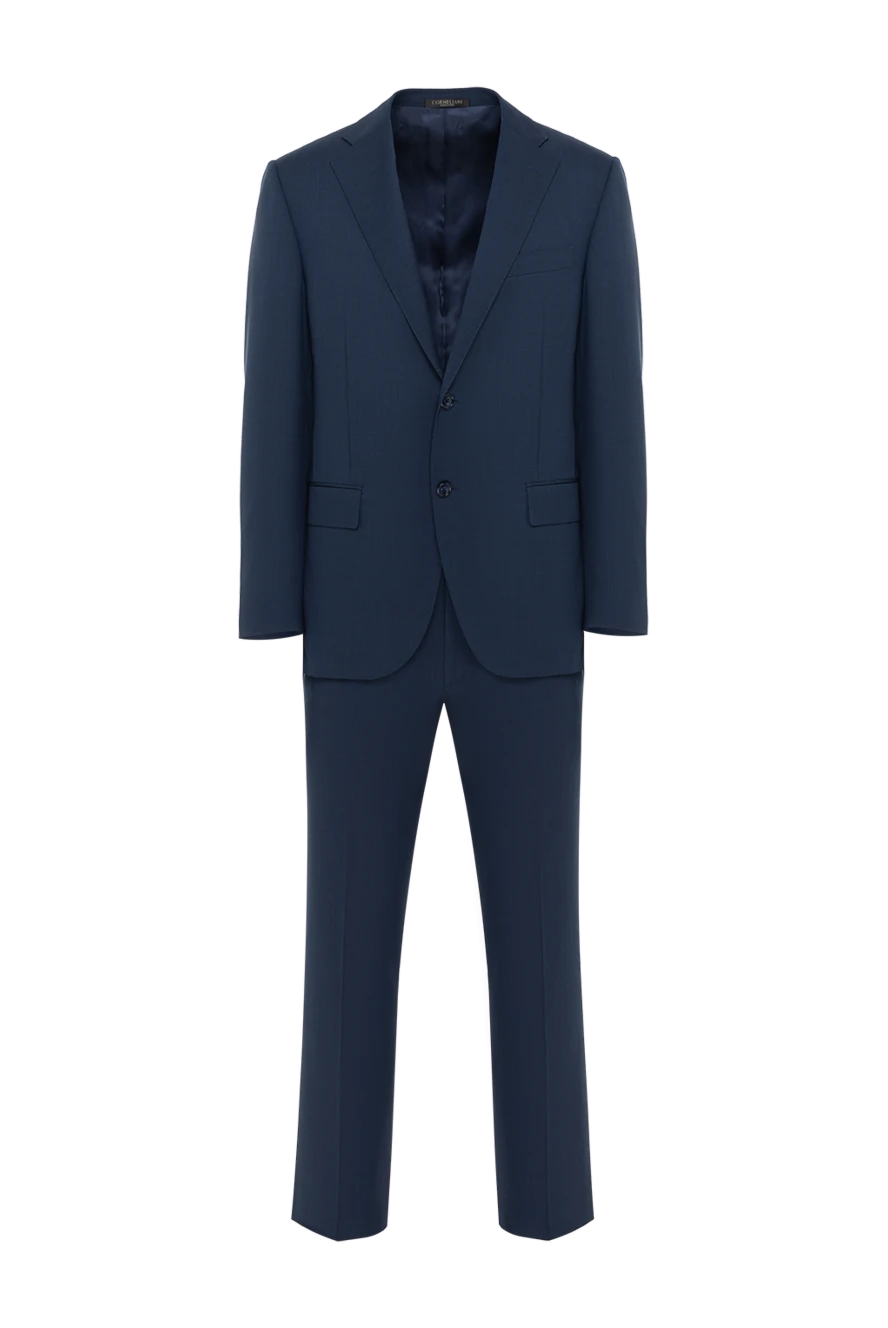 Corneliani көк жүннен жасалған стильді ерлер костюмі 186547 - фото 1