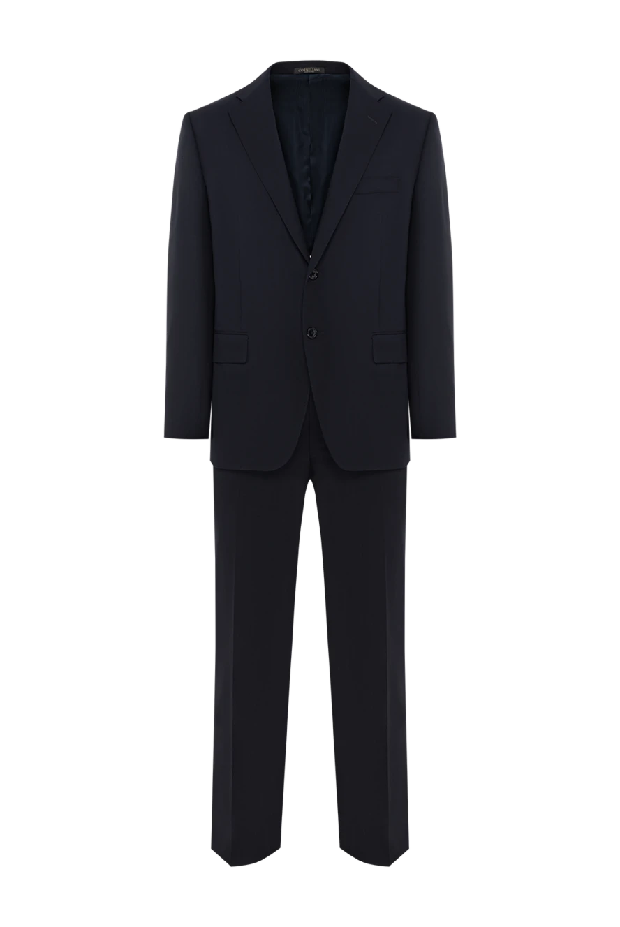 Corneliani ерлерге арналған көк түсті бір төсті жүннен жасалған костюм 186553 - фото 1