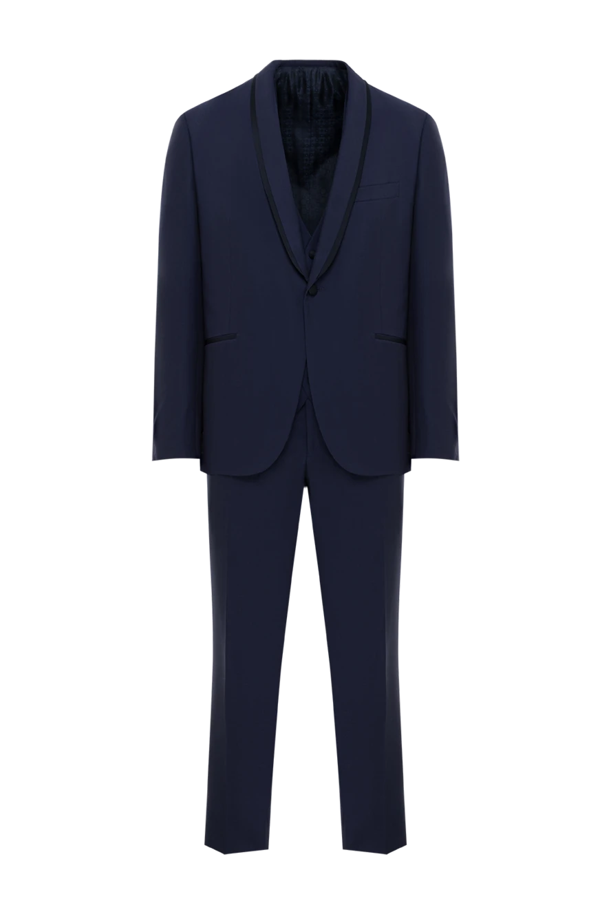 Corneliani мужской классически костюм из шерсти синий 186566 - фото 1