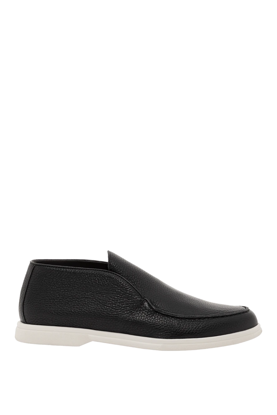 Corneliani қара түсті былғарыдан жасалған ерлерге арналған табаны контраст 186573 - фото 1