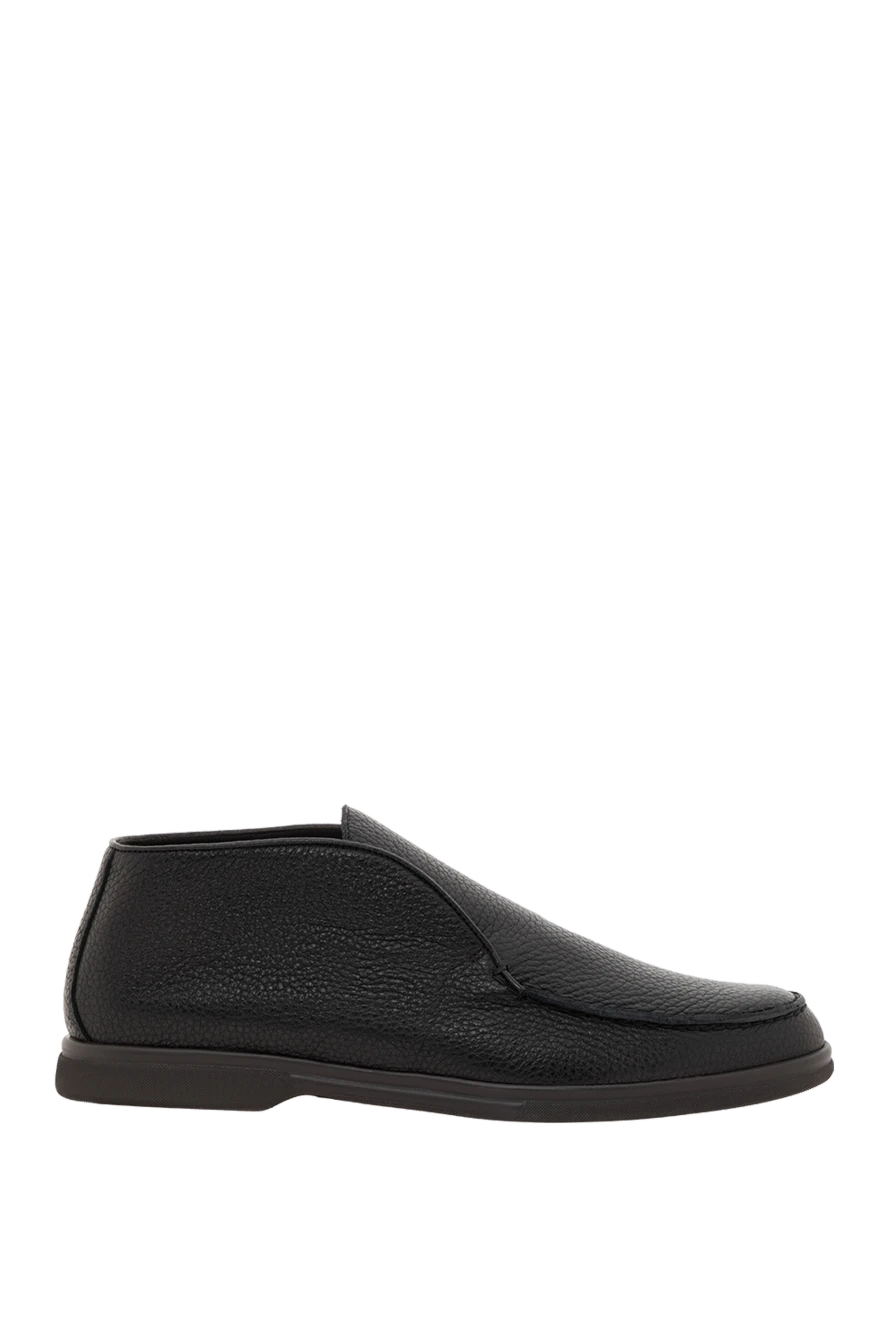 Corneliani астық былғарыдан тігілген ерлердің қара лоферлері 186574 - фото 1