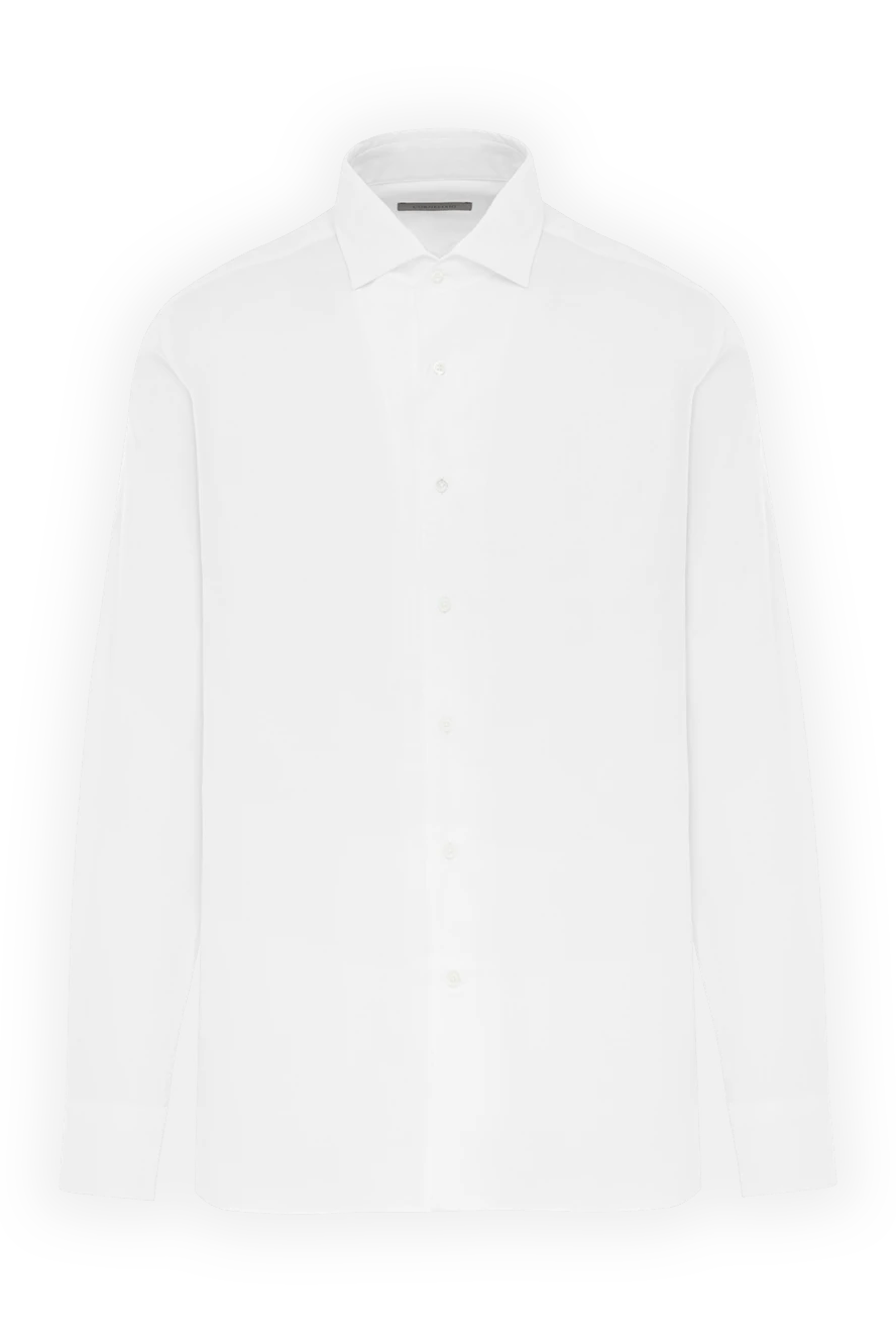 Corneliani men's white cotton shirt with a classic collar 186586 - photo 1