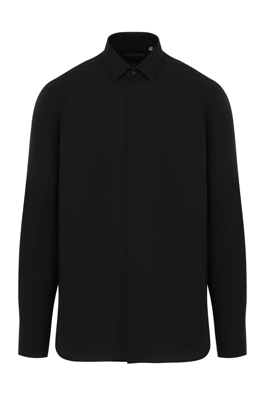 Corneliani men's shirt with hidden buttons, black 186587 - photo 1