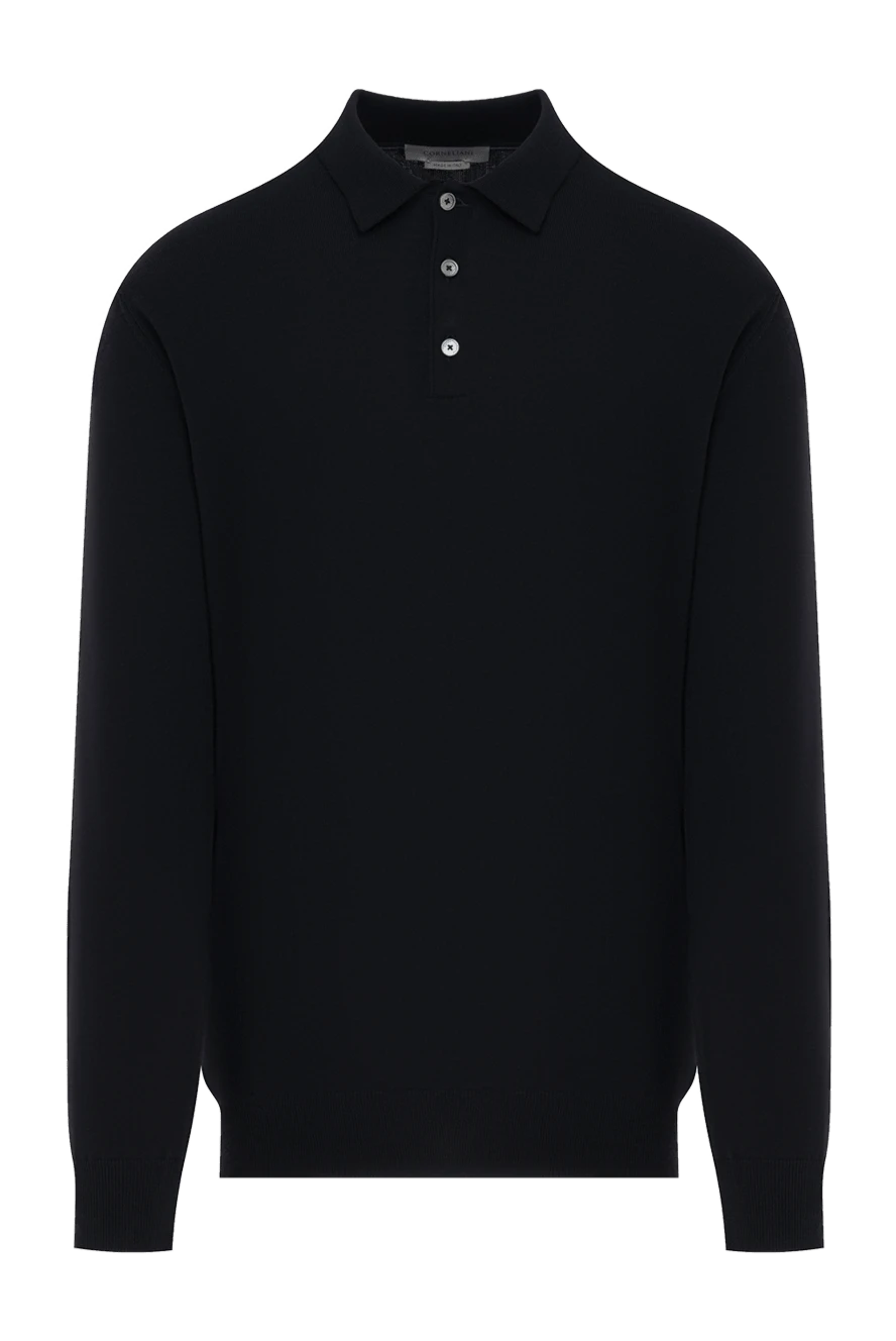 Corneliani поло черного цвета из мериносовой шерсти мужское 186602 - фото 1