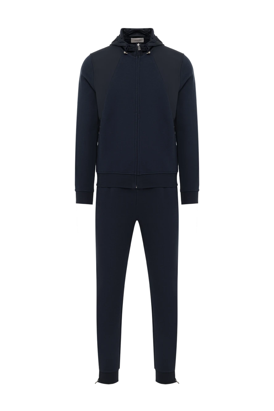 Corneliani спортивный костюм синий мужской с черными вставками 186643 - фото 1