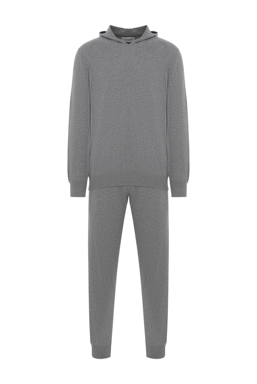 Corneliani серый прогулочный костюм мужской из хлопка и кашемира 186652 - фото 1