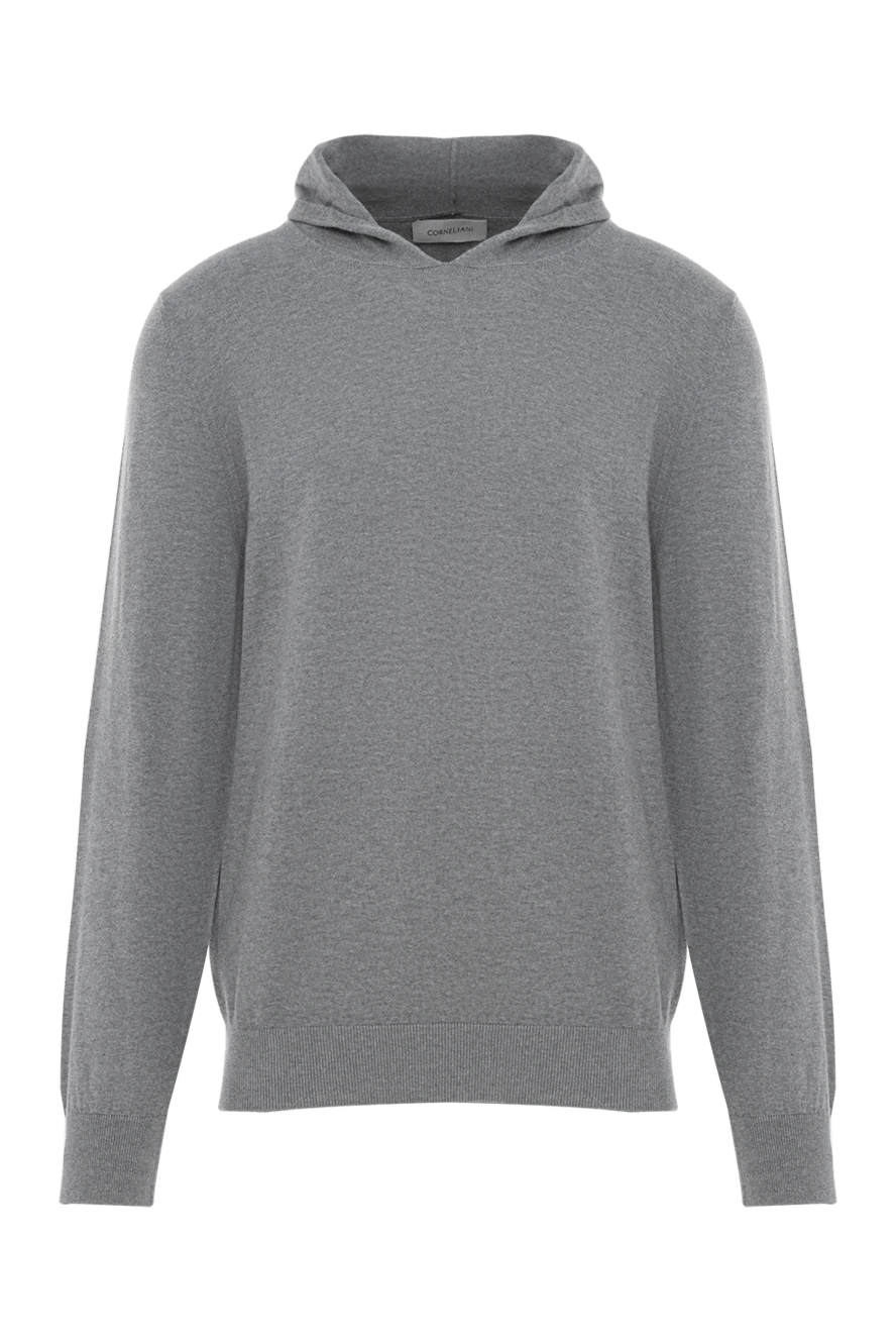 Corneliani серое худи из хлопка и кашемира мужское 186653 - фото 1