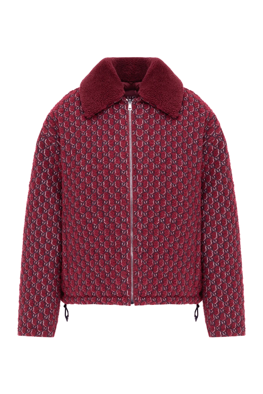 Women's bright red jacket with fur collar