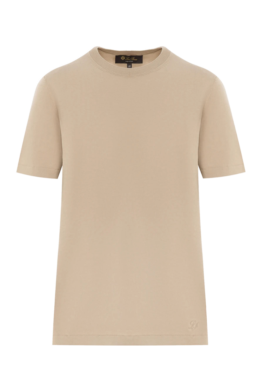 Loro Piana women's beige cotton t-shirt with logo 186711 - photo 1